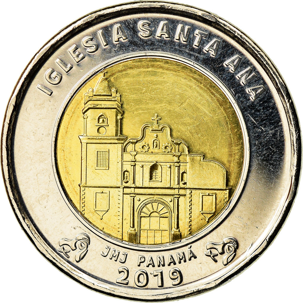 Münze, Panama, Eglise Santa Ana, Balboa, 2019, UNZ, Bi-Metallic