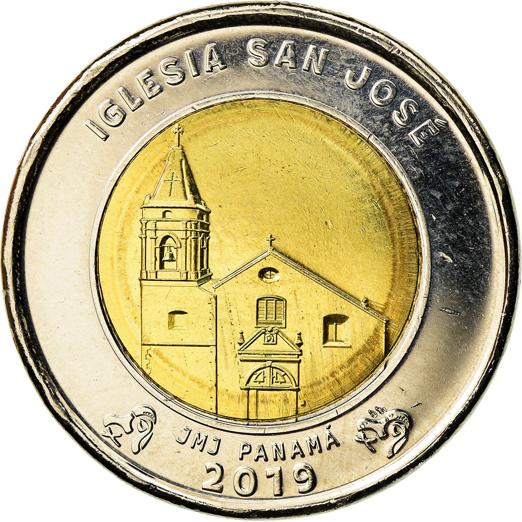 Moneda, Panamá, Eglise San José, Balboa, 2019, SC, Bimetálico