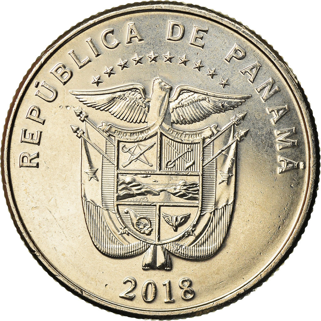 Munten, Panama, Justo Arosemena, 1/4 Balboa, 2018, Colorised, UNC-