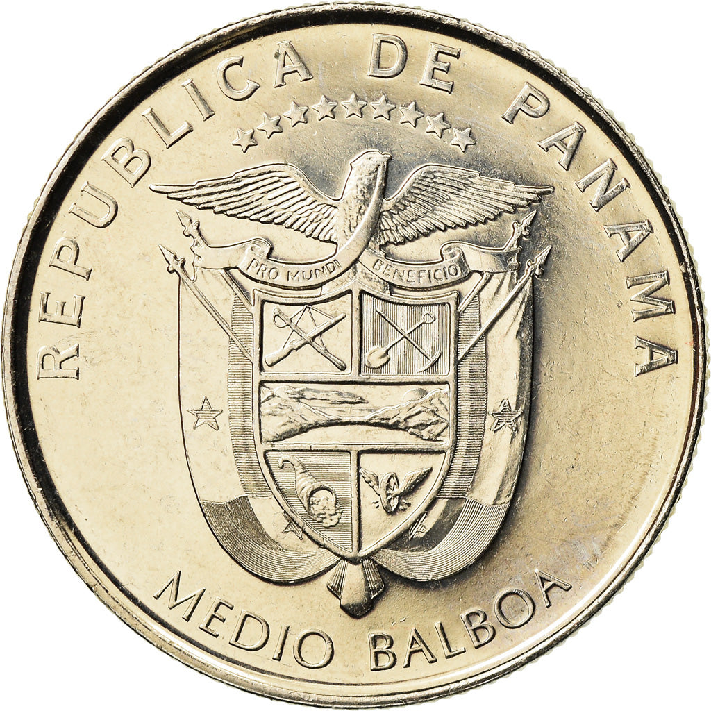 Coin, Panama, Casas Reales, 1/2 Balboa, 2012, MS(63), Copper-Nickel Clad Copper
