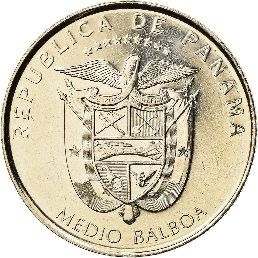 Coin, Panama, Casas Reales, 1/2 Balboa, 2012, MS(63), Copper-Nickel Clad Copper