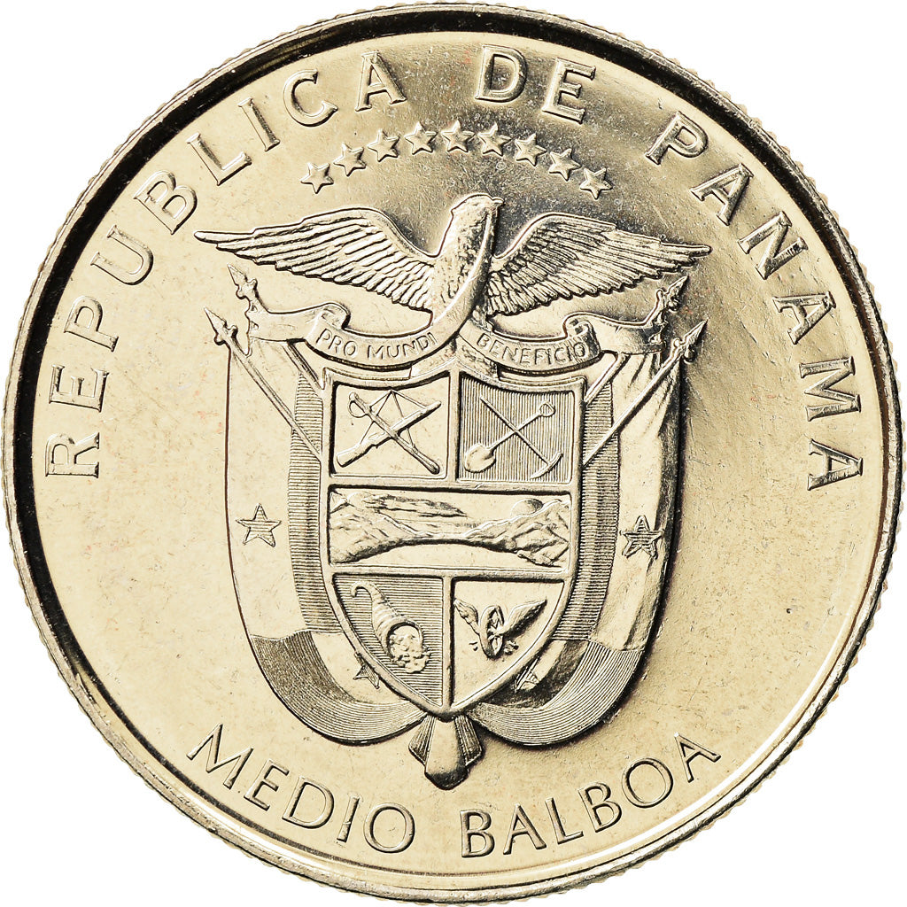 Coin, Panama, Casas Reales, 1/2 Balboa, 2012, MS(63), Copper-Nickel Clad Copper