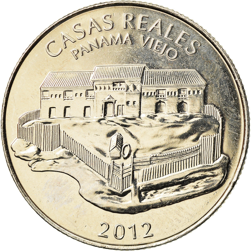 Coin, Panama, Casas Reales, 1/2 Balboa, 2012, MS(63), Copper-Nickel Clad Copper