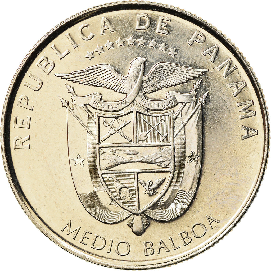 Coin, Panama, Casas Reales, 1/2 Balboa, 2012, MS(63), Copper-Nickel Clad Copper