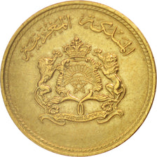 Morocco, al-Hassan II, 5 Santimat, 1974, AU(50-53), Aluminum-Bronze, KM:59