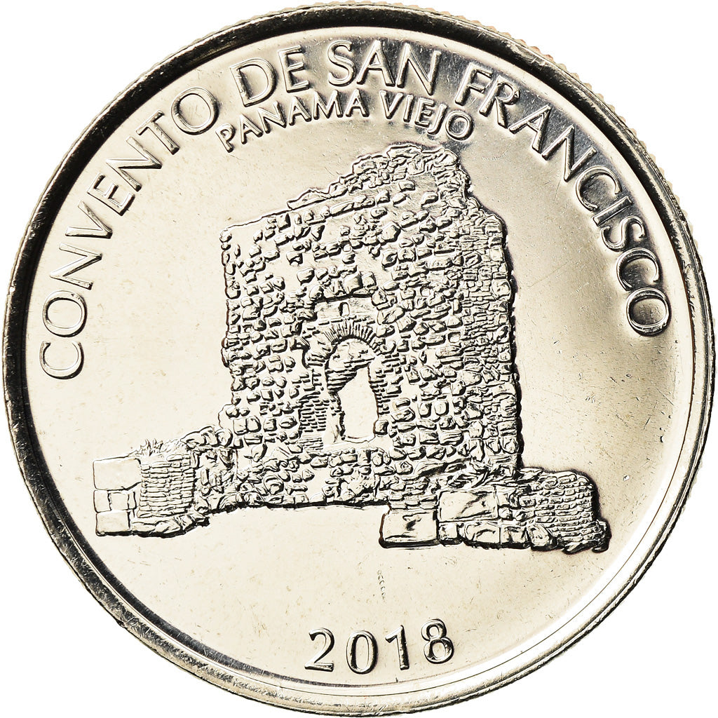 Coin, Panama, Couvent de San Francisco, 1/2 Balboa, 2018, MS(63), Copper-Nickel