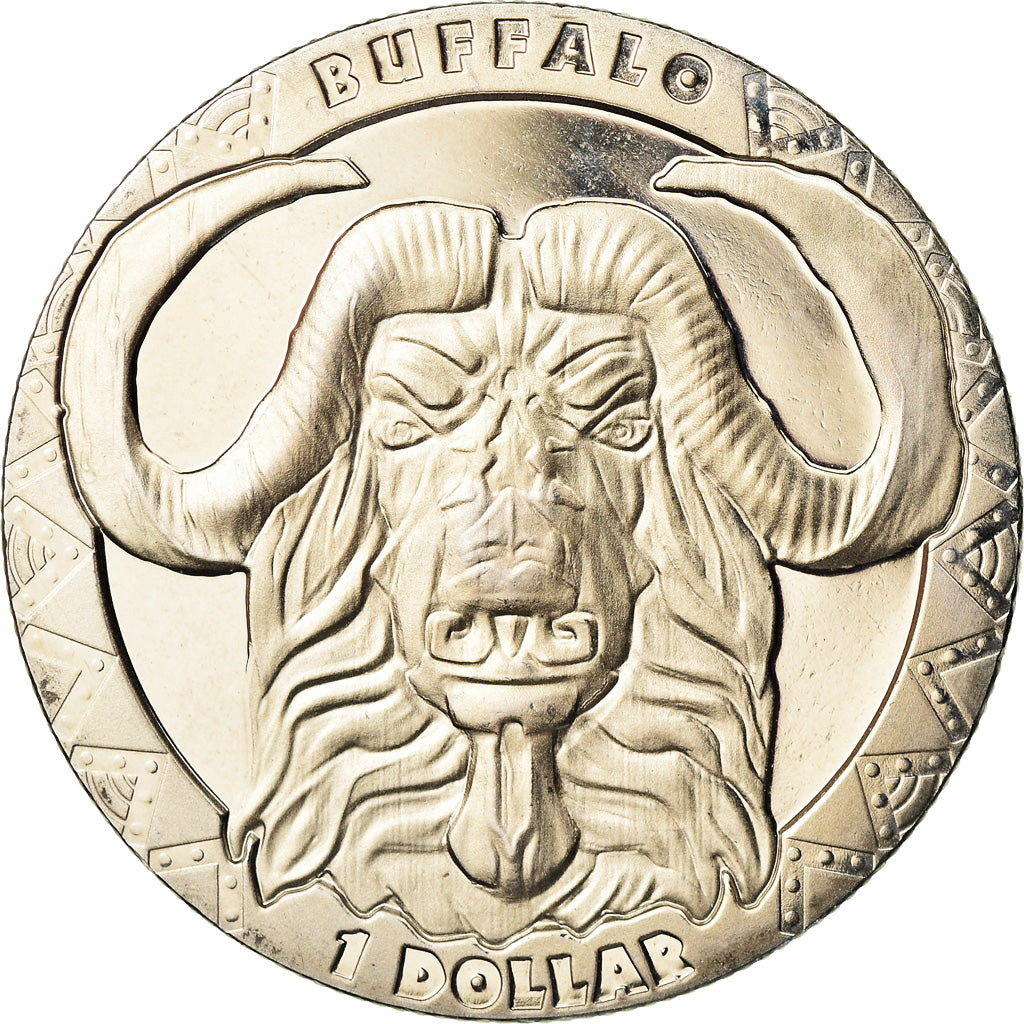 Moneta, Sierra Leone, Buffle, Dollar, 2019, British Royal Mint, FDC, Rame-nichel