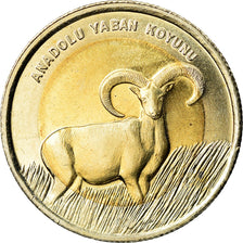 Coin, Turkey, Mouflon d'Anatolie, Lira, 2015, MS(63), Bi-Metallic