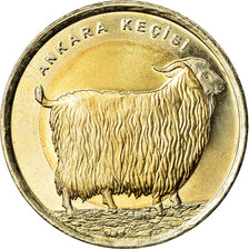 Coin, Turkey, Chèvre angora, Lira, 2015, MS(63), Bi-Metallic
