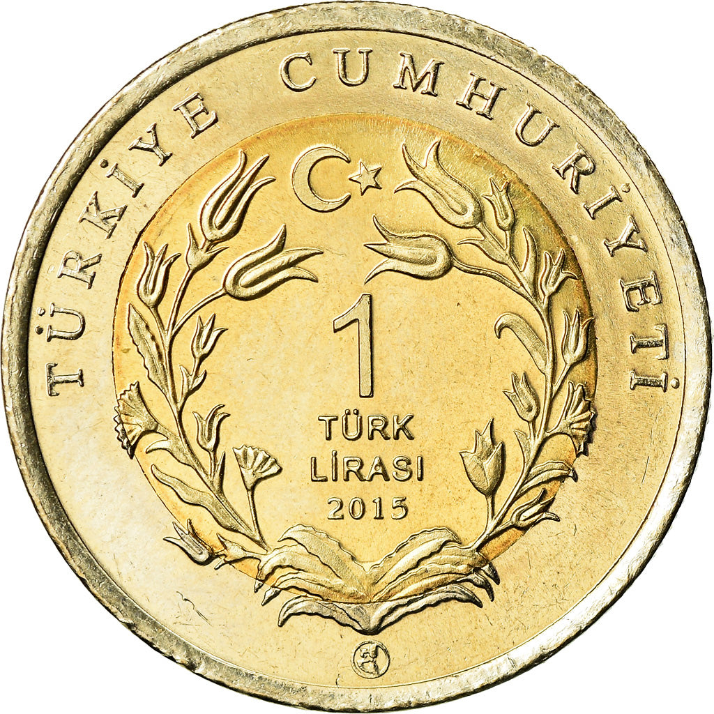 Coin, Turkey, Chèvre angora, Lira, 2015, MS(63), Bi-Metallic