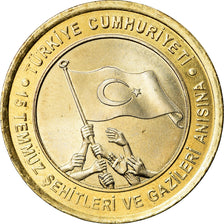 Coin, Turkey, veterans, Lira, 2016, MS(63), Bi-Metallic