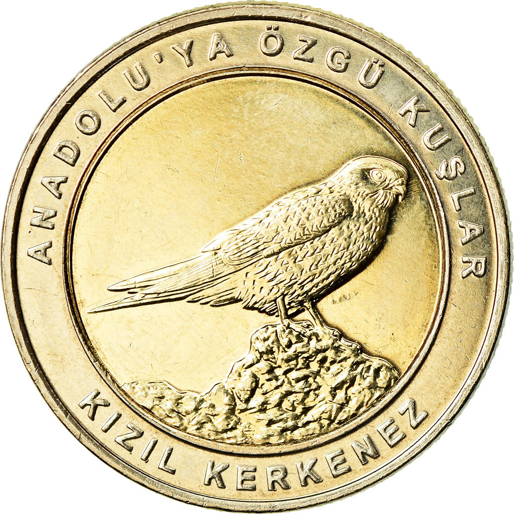 Coin, Turkey, Faucon crécerellette, Kurus, 2019, MS(63), Bi-Metallic