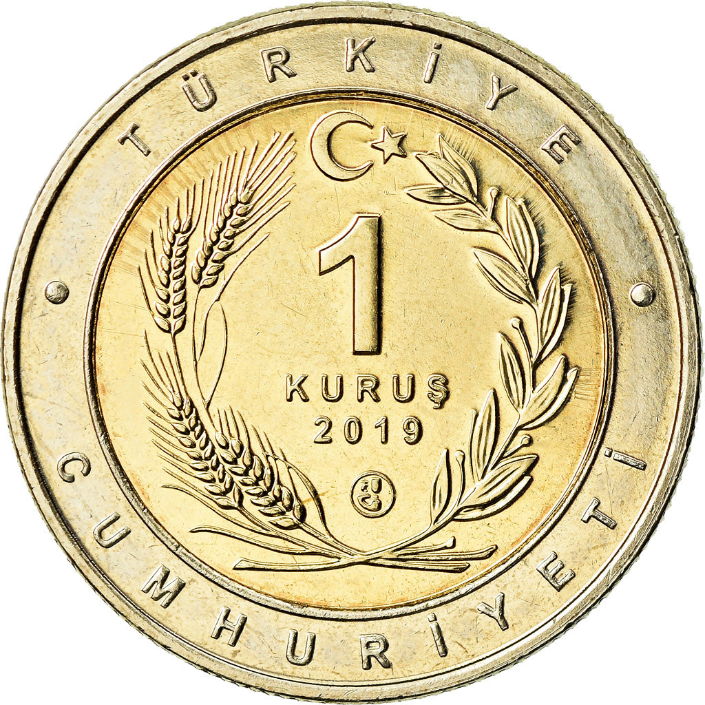Moneta, Turcja, Perdrix choukar, Kurus, 2019, MS(63), Bimetaliczny
