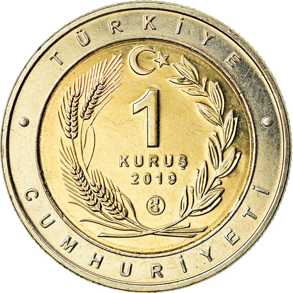 Moneta, Turcja, Mésange, Kurus, 2019, MS(63), Bimetaliczny
