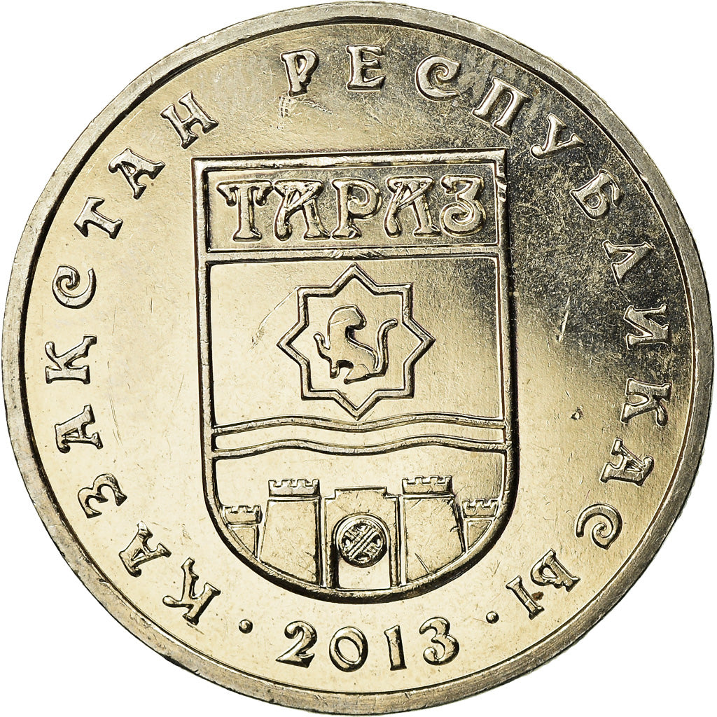 Moneta, Kazakistan, Taraz, 50 Tenge, 2013, Kazakhstan Mint, SPL, Rame-nichel