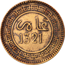 Morocco, 'Abd al-Aziz, 5 Mazunas, 1902, Birmingham, AU(50-53), Bronze, KM:16.1