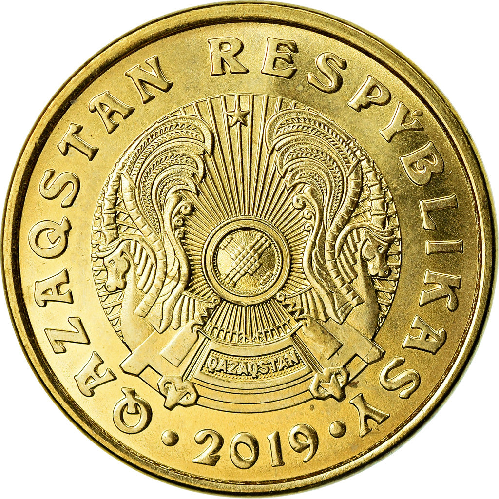 Moneta, Kazakistan, 10 Tenge, 2019, Kazakhstan Mint, SPL, Acciaio placcato