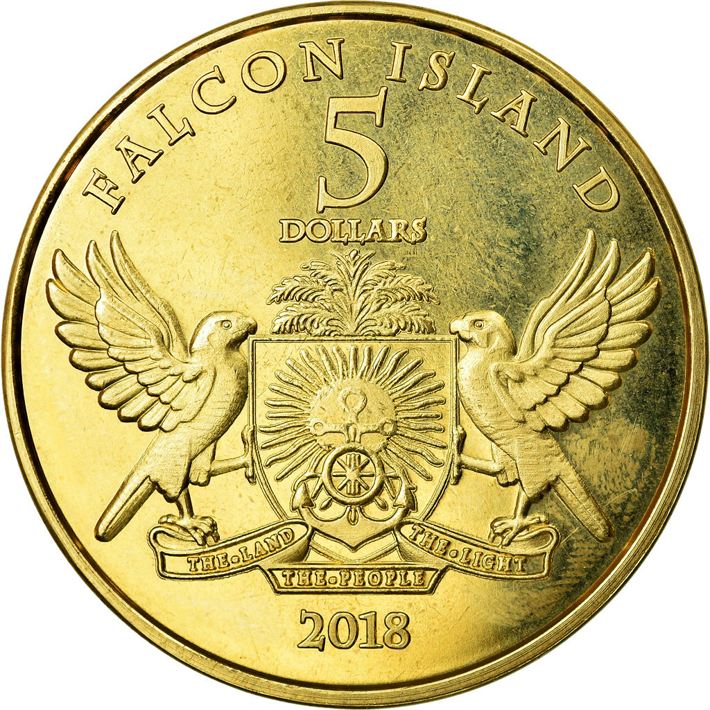 Coin, Australia, 5 Dollars, 2018, Falcon Islands - Aigle royal, MS(63), Brass