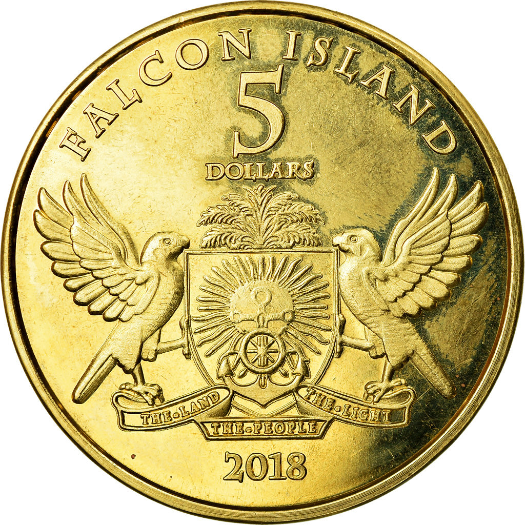 Coin, Australia, 5 Dollars, 2018, Falcon Islands - Aigle royal, MS(63), Brass