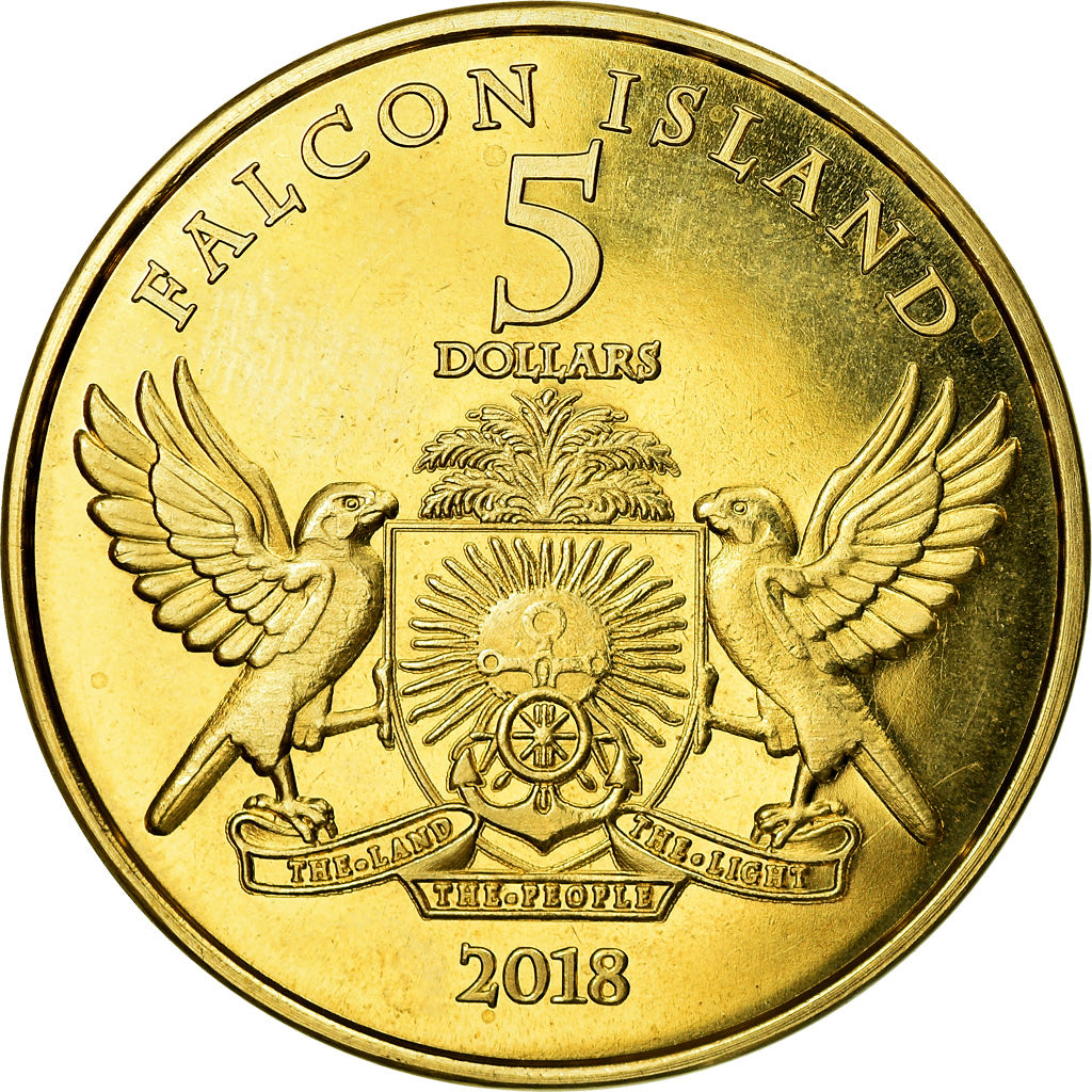 Coin, Australia, 5 Dollars, 2018, Falcon Islands - Aigle criard, MS(63), Brass