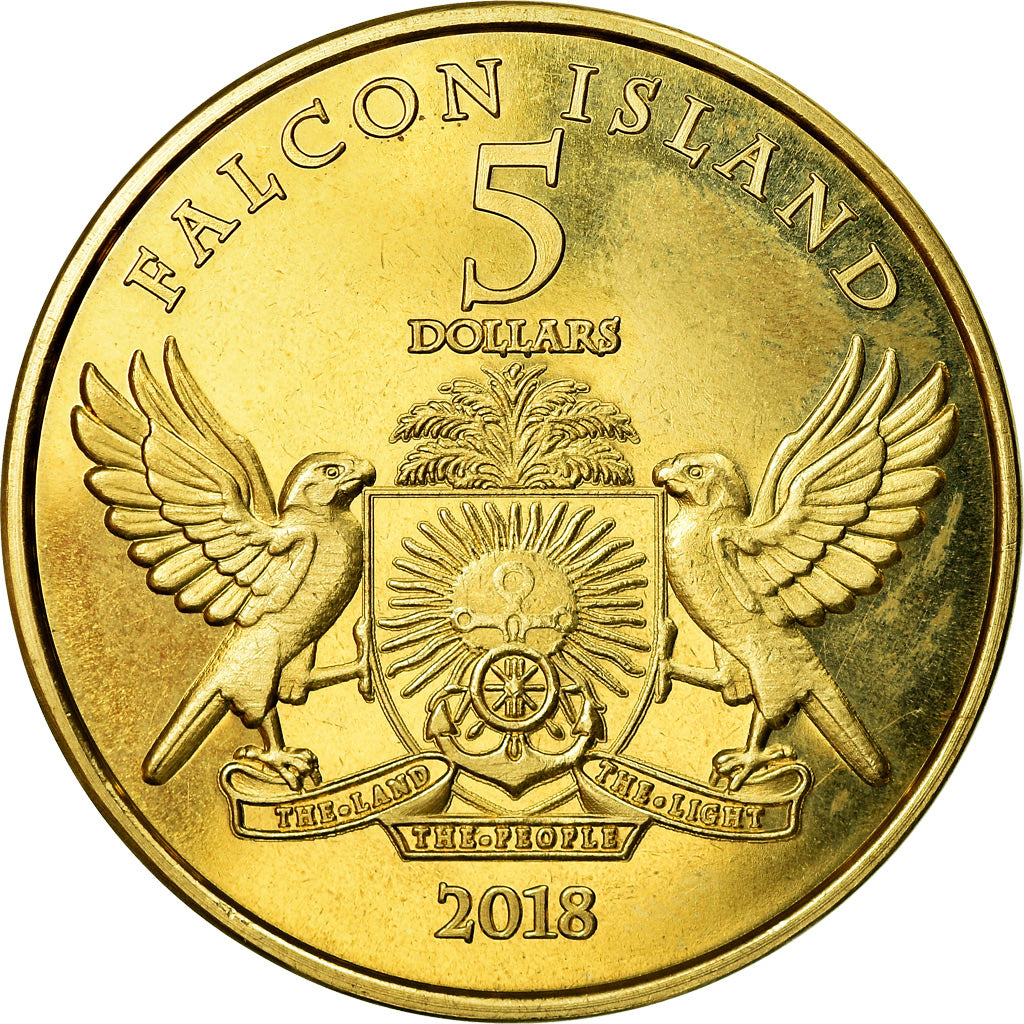 Coin, Australia, 5 Dollars, 2018, Falcon Islands - Aigle criard, MS(63), Brass