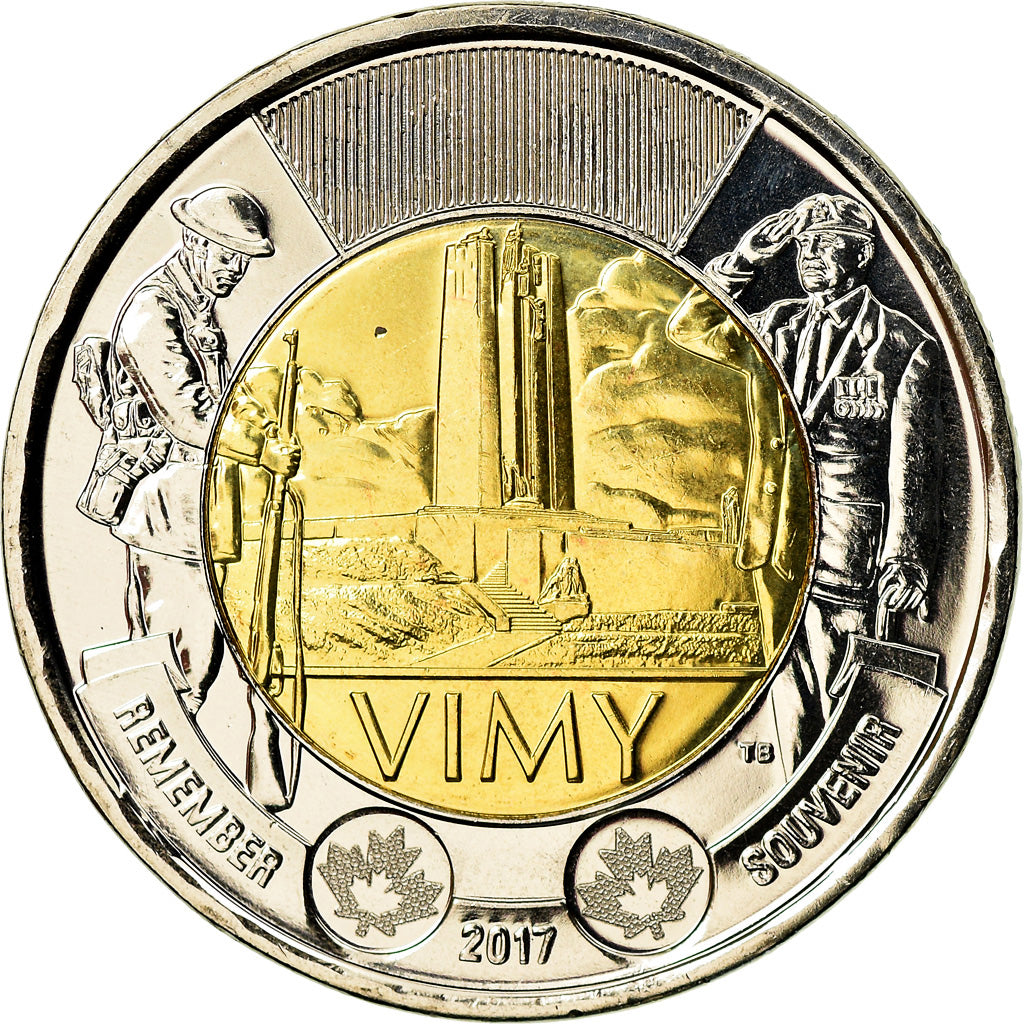 Moneta, Canada, 2 Dollars, 2017, Royal Canadian Mint, Vimy, SPL, Bi-metallico