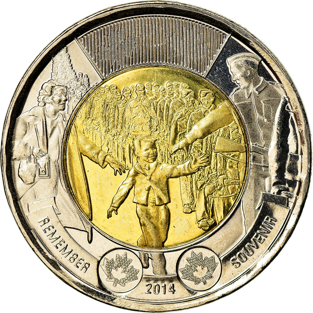 Moneta, Canada, 2 Dollars, 2014, Royal Canadian Mint, Wait for me, Daddy, SPL