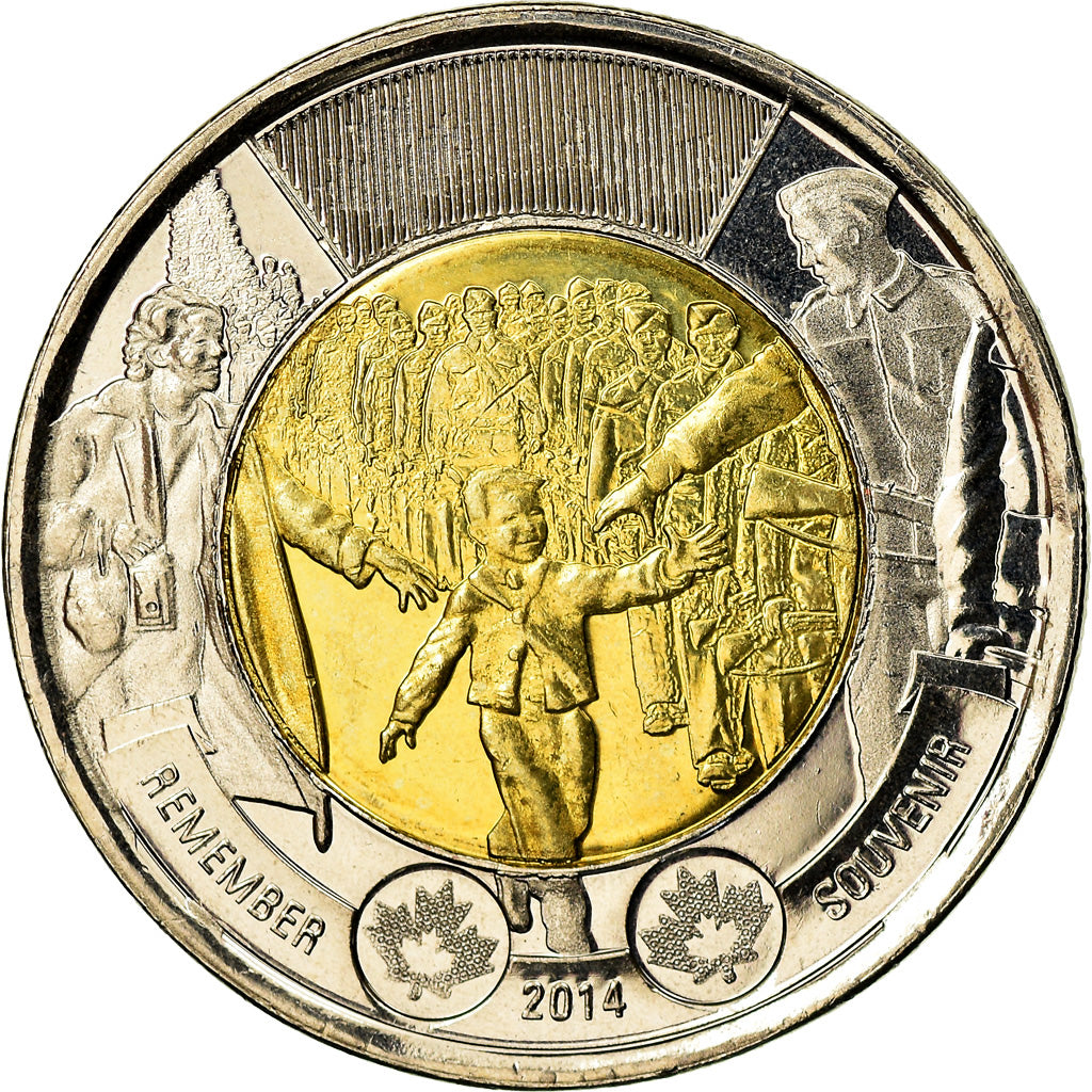 Coin, Canada, 2 Dollars, 2014, Royal Canadian Mint, Wait for me, Daddy, MS(63)