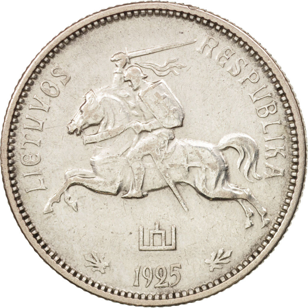 Lithuania, 2 Litu, 1925, King's Norton, AU(50-53), Silver, KM:77