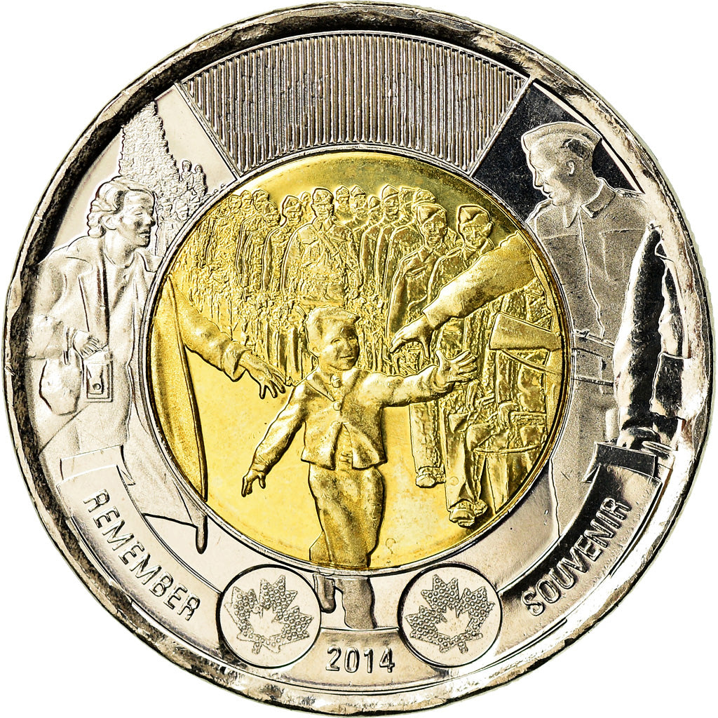 Moneta, Canada, 2 Dollars, 2014, Royal Canadian Mint, Wait for me, Daddy, SPL