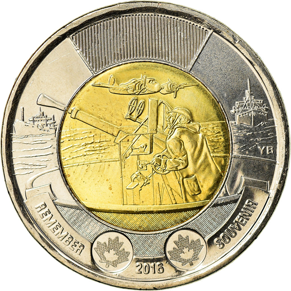 Coin, Canada, 2 Dollars, 2016, Royal Canadian Mint, Bataille de l'Atlantique