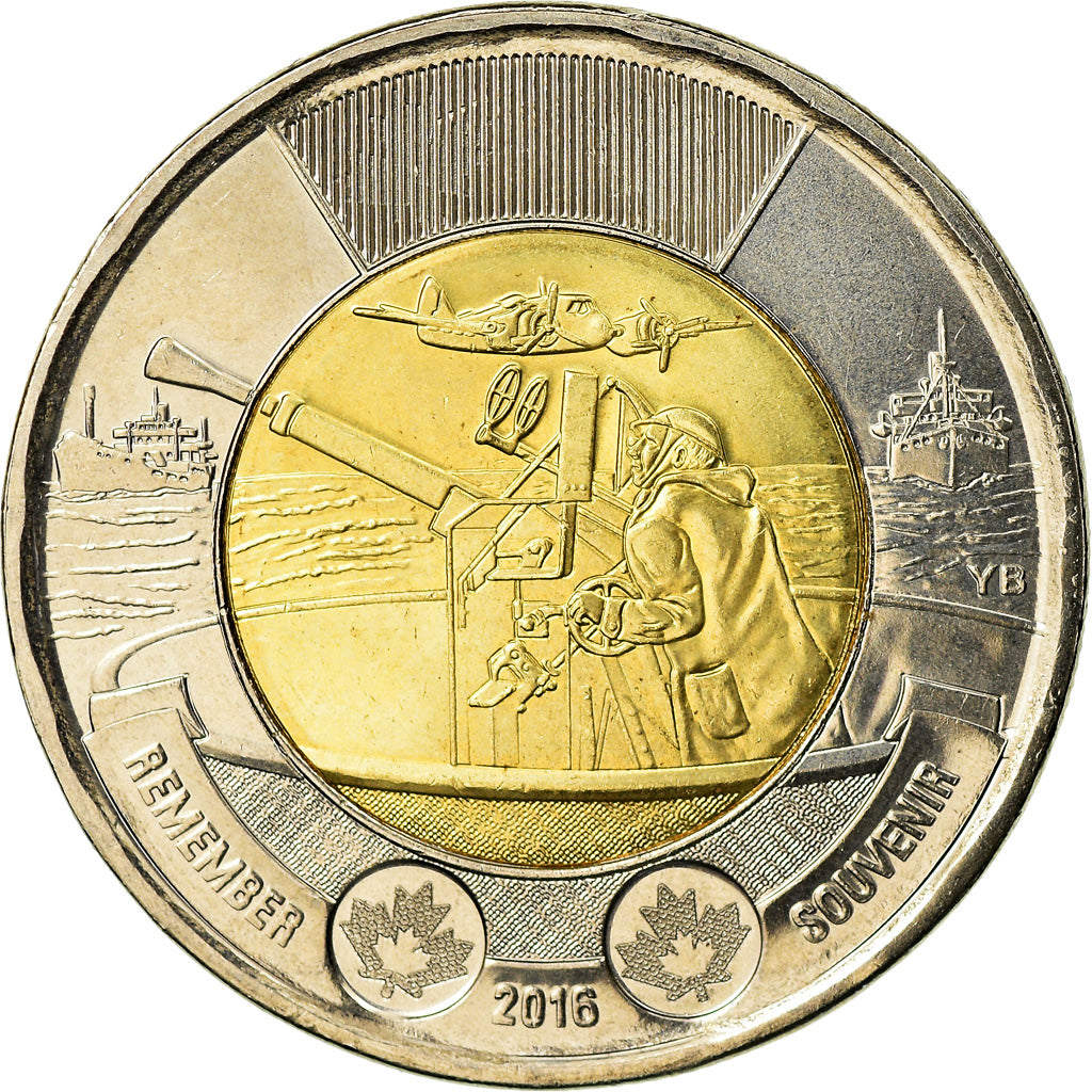 Coin, Canada, 2 Dollars, 2016, Royal Canadian Mint, Bataille de l'Atlantique