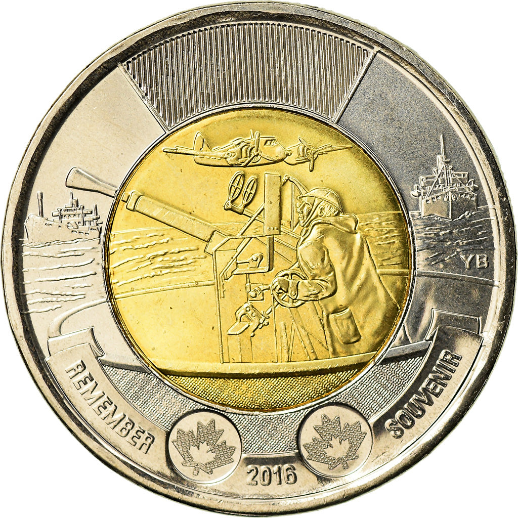 Coin, Canada, 2 Dollars, 2016, Royal Canadian Mint, Bataille de l'Atlantique