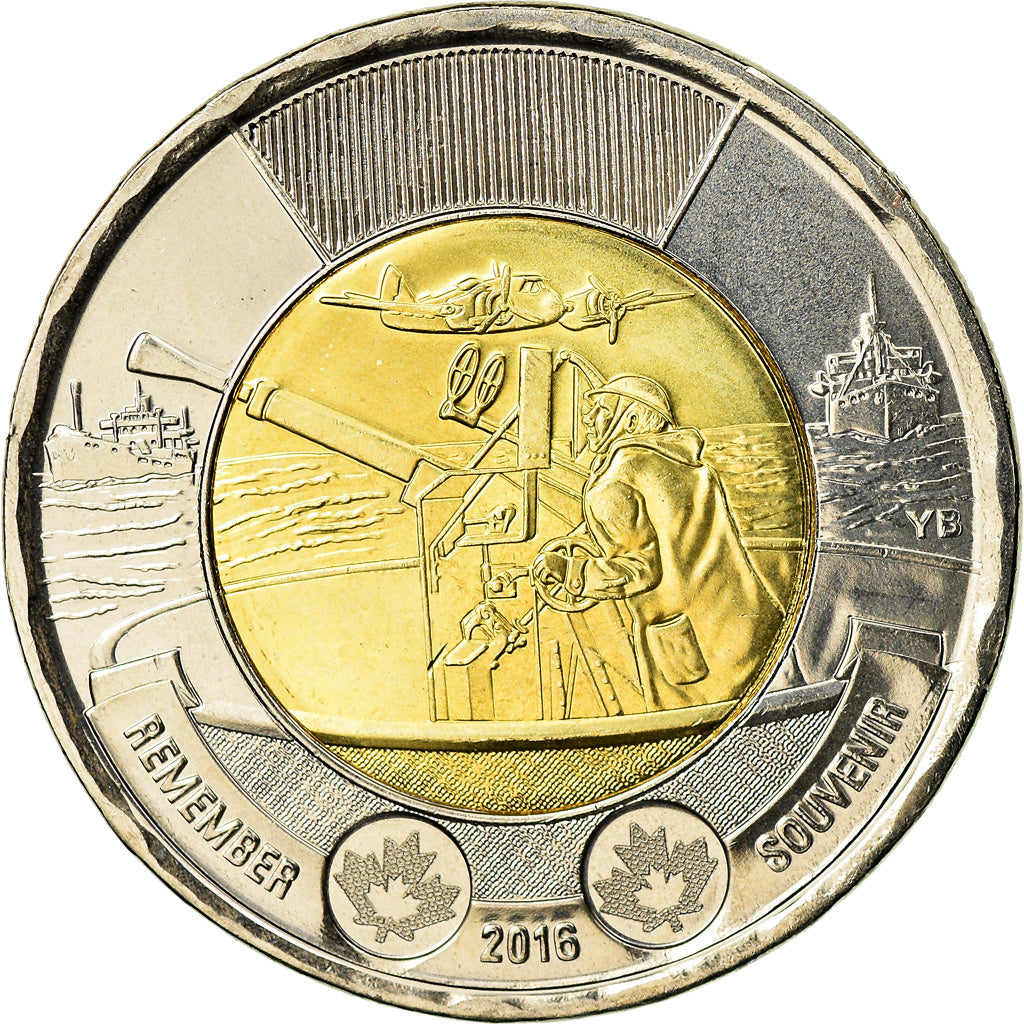 Coin, Canada, 2 Dollars, 2016, Royal Canadian Mint, Bataille de l'Atlantique