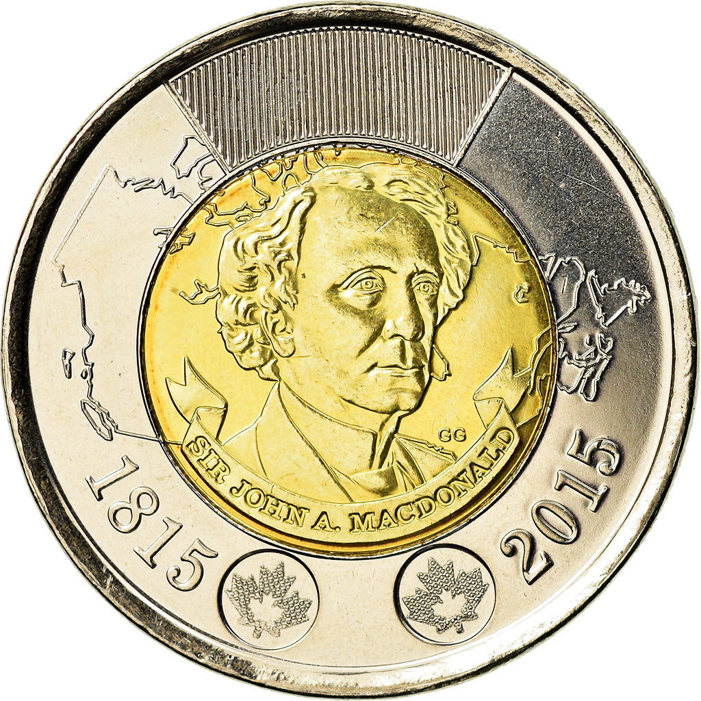 Coin, Canada, 2 Dollars, 2015, Royal Canadian Mint, Sir John MacDonald, MS(63)