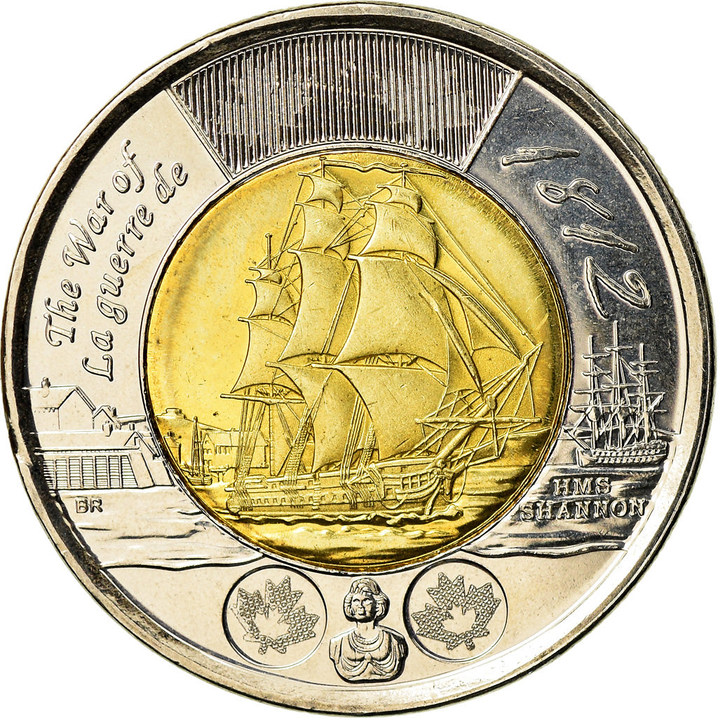 Monnaie, Canada, 2 Dollars, 2012, Royal Canadian Mint, HMS Shannon, SPL