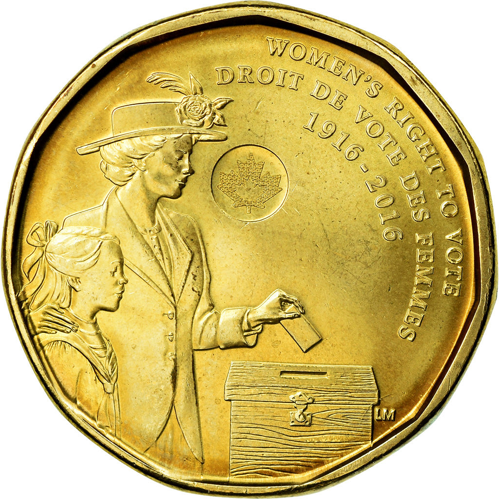 Münze, Kanada, Dollar, 2016, Royal Canadian Mint, Droit de vote des femmes