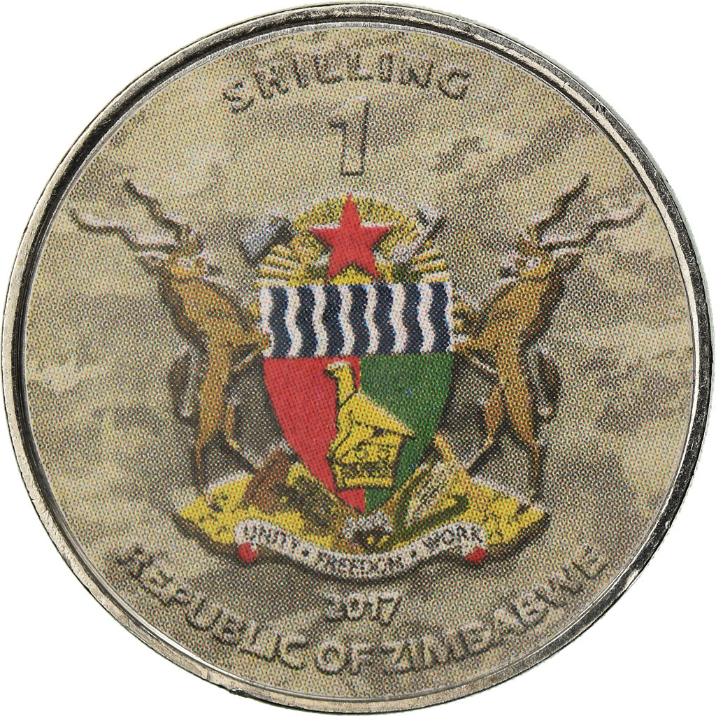 Coin, Zimbabwe, Shilling, 2017, Soviet heavy tanks - KV-1, MS(63), Nickel plated
