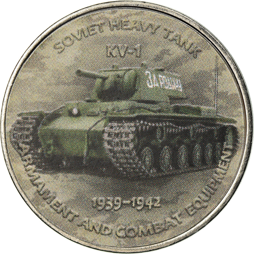 Moneda, Zimbabue, Shilling, 2017, Soviet heavy tanks - KV-1, SC, Níquel chapado