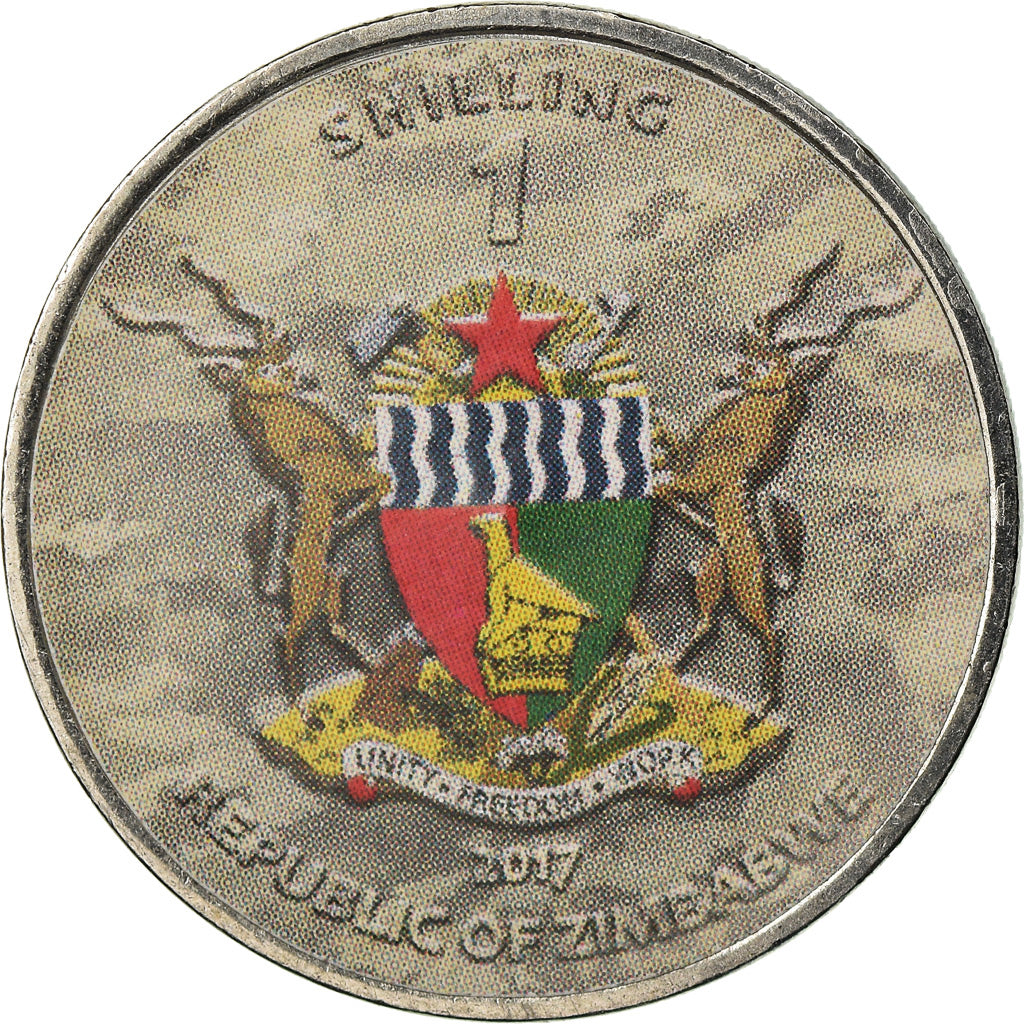 Moneda, Zimbabue, Shilling, 2017, Soviet heavy tanks - KV-1, SC, Níquel chapado