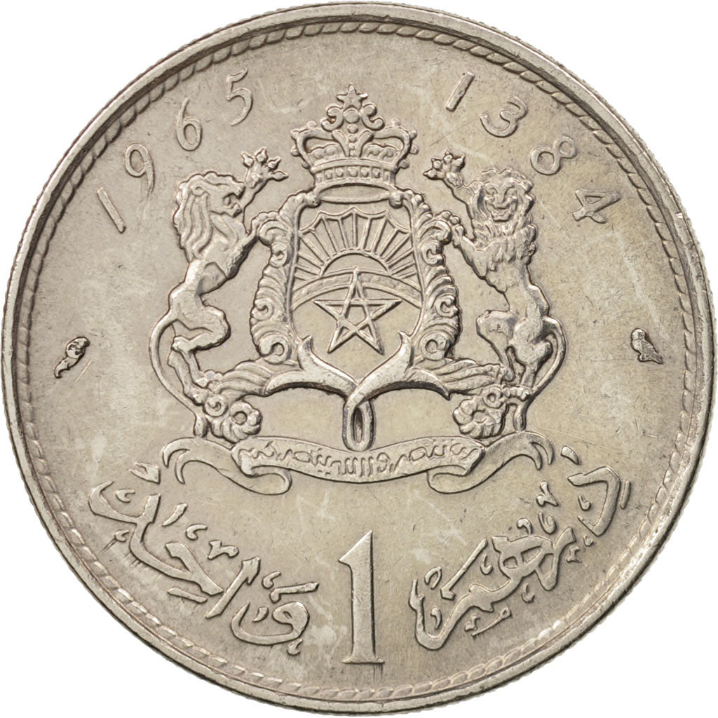 Maroc, al-Hassan II, Dirham, 1965, Paris, TTB, Nickel, KM:56