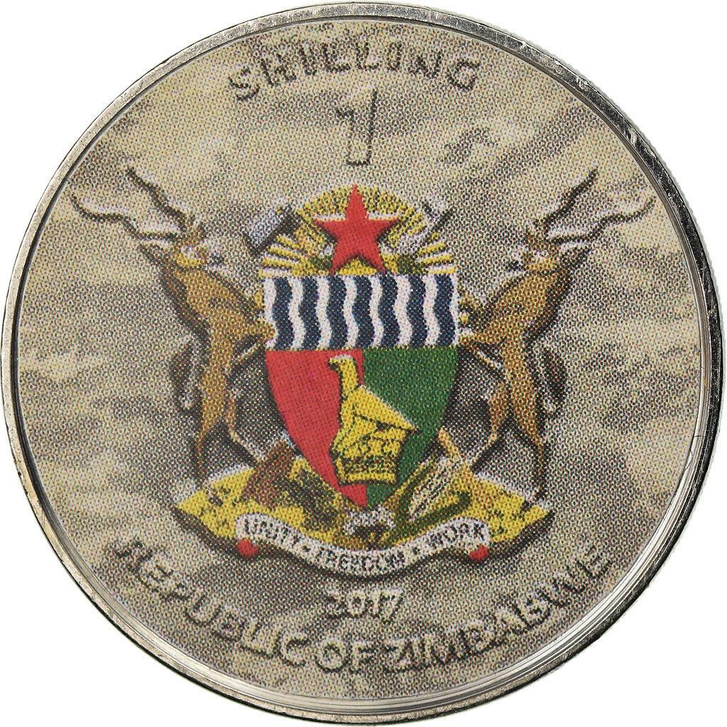 Coin, Zimbabwe, Shilling, 2017, Soviet heavy tanks - IS-2, MS(63), Nickel plated