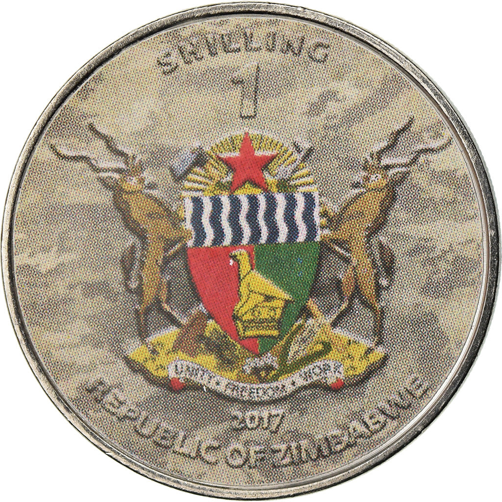 Coin, Zimbabwe, Shilling, 2017, Japan light tank - Type 95 Ha-Go, MS(63), Nickel