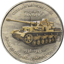 Coin, Zimbabwe, Shilling, 2017, German tank - Panther IV, MS(63), Nickel plated
