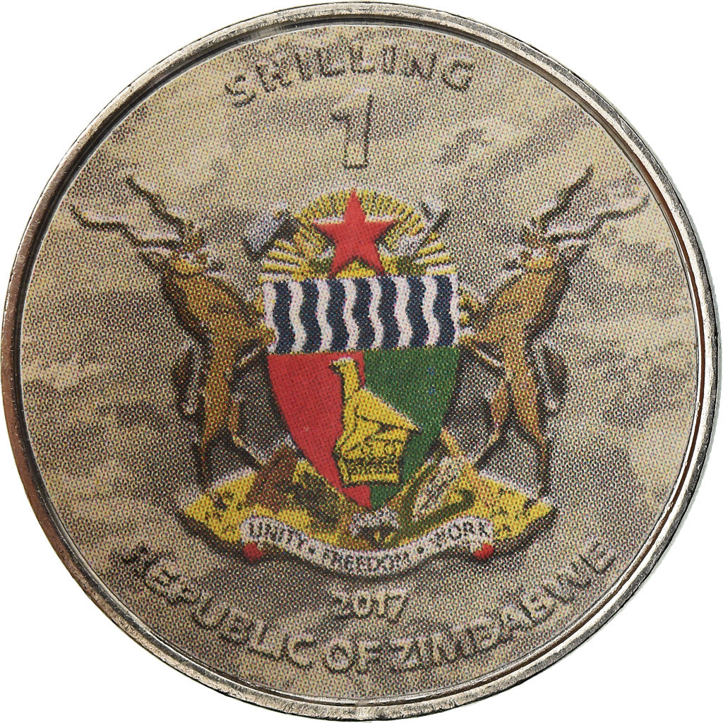 Coin, Zimbabwe, Shilling, 2017, German tank - Panther IV, MS(63), Nickel plated