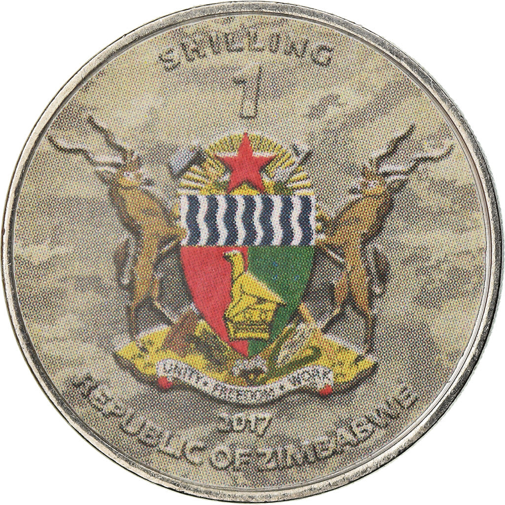 Coin, Zimbabwe, Shilling, 2017, German tank - Panther IV, MS(63), Nickel plated