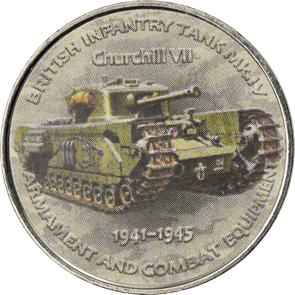Moneta, Zimbabwe, Shilling, 2017, Bristih tank - Churchill VII, SPL, Acciaio