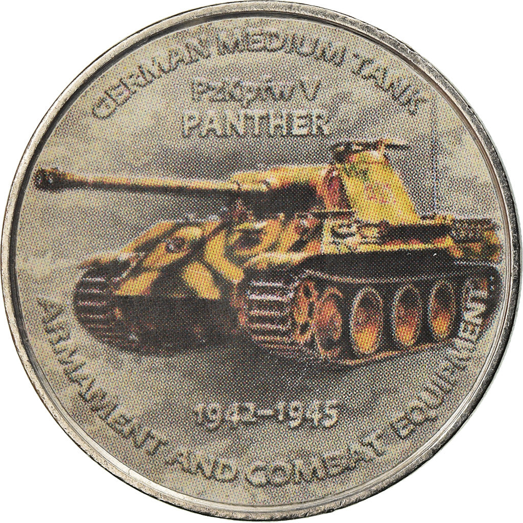 Coin, Zimbabwe, Shilling, 2017, German tank - Panther V, MS(63), Nickel plated
