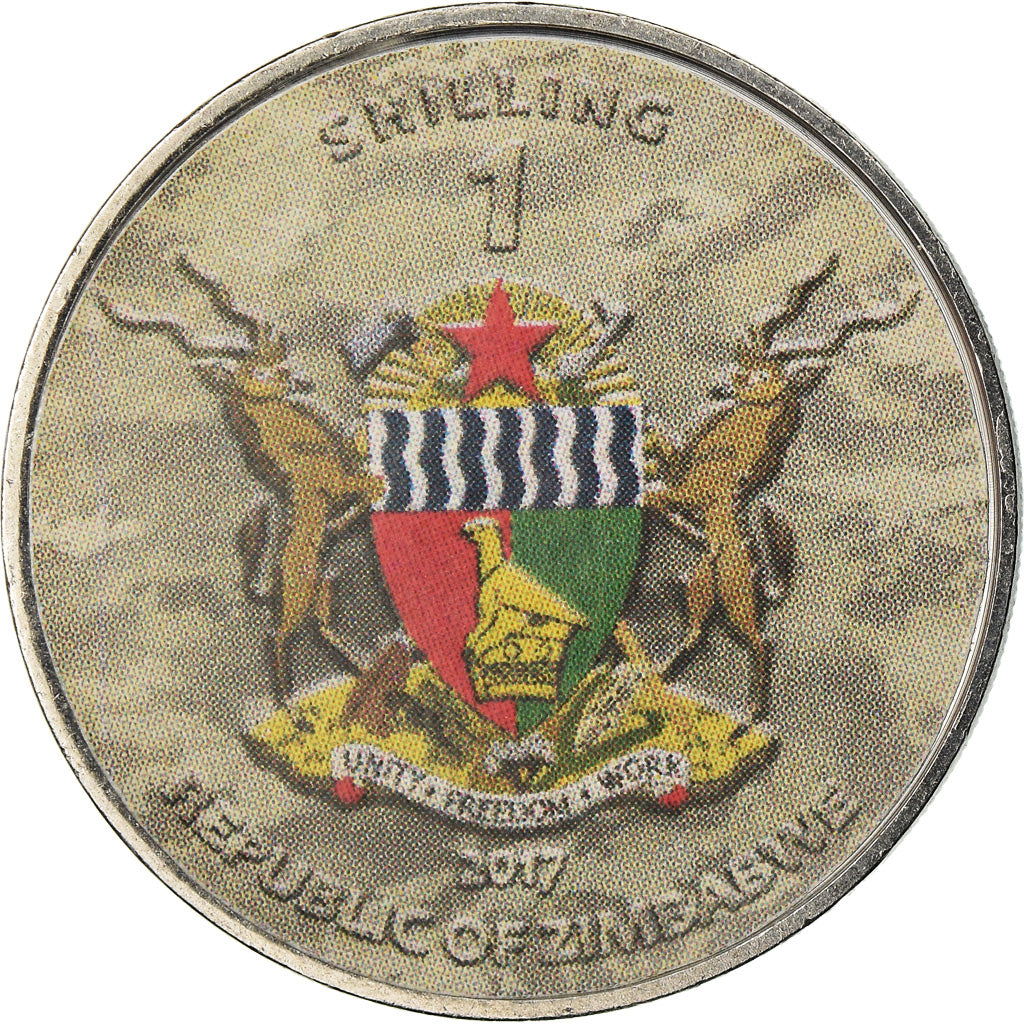 Coin, Zimbabwe, Shilling, 2017, German tank - Panther V, MS(63), Nickel plated