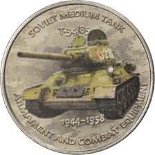Coin, Zimbabwe, Shilling, 2017, Soviet tank - T34/85, MS(63), Nickel plated